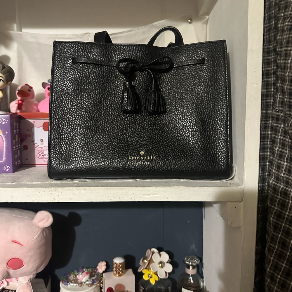 Kate Spade Black Textured Satchel